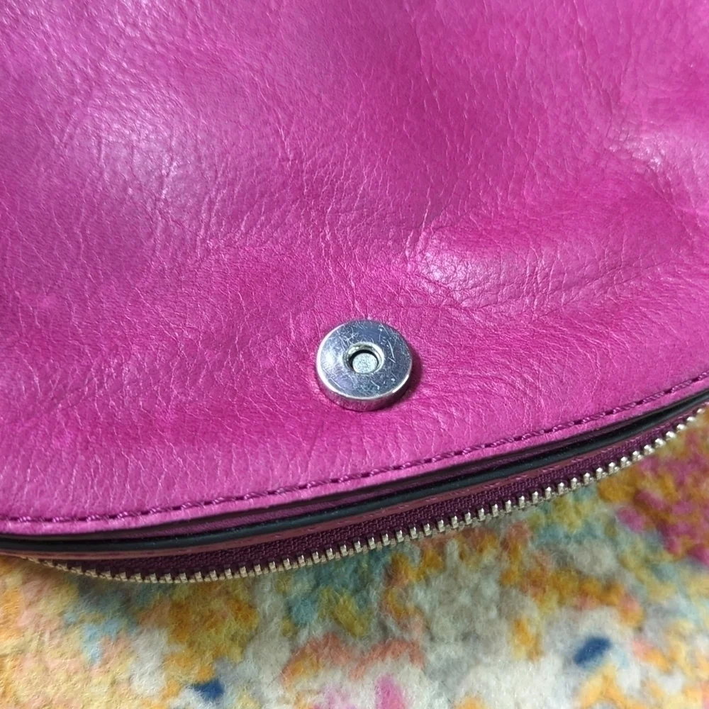 She + Lo Unchartered Leather Mini Crossbody Saddle Bag Plum Purple - Picture 9 of 16